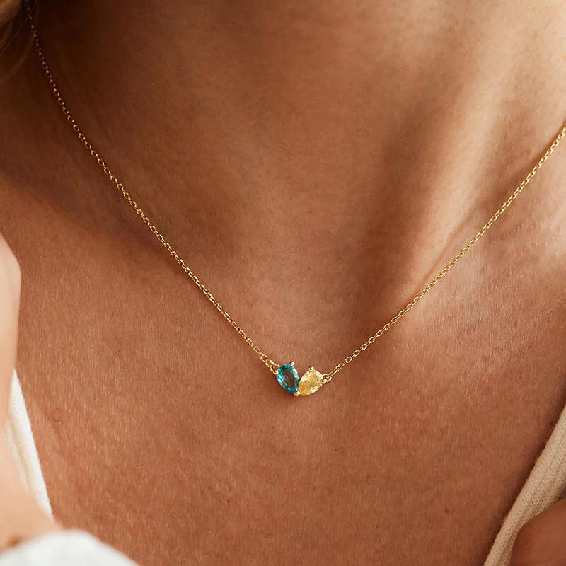 COLLANA CUORE PERSONALIZZATO – PIETRE DEI MESI SPECIALI
