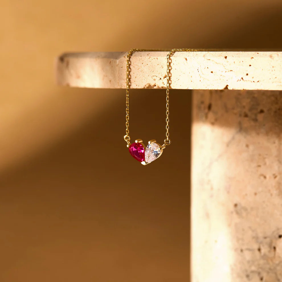 COLLANA CUORE PERSONALIZZATO – PIETRE DEI MESI SPECIALI