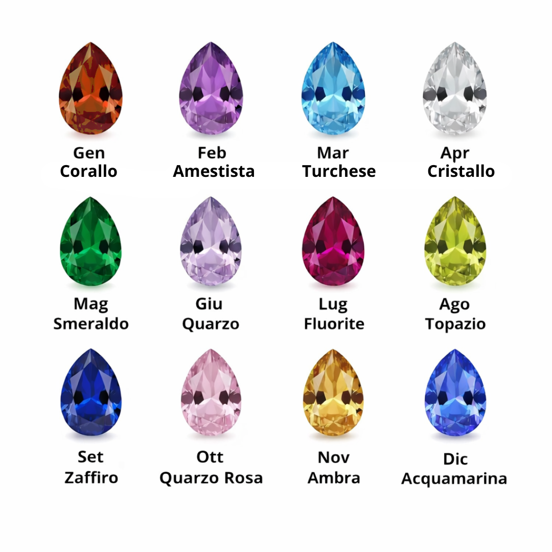 COLLANA CUORE PERSONALIZZATO – PIETRE DEI MESI SPECIALI