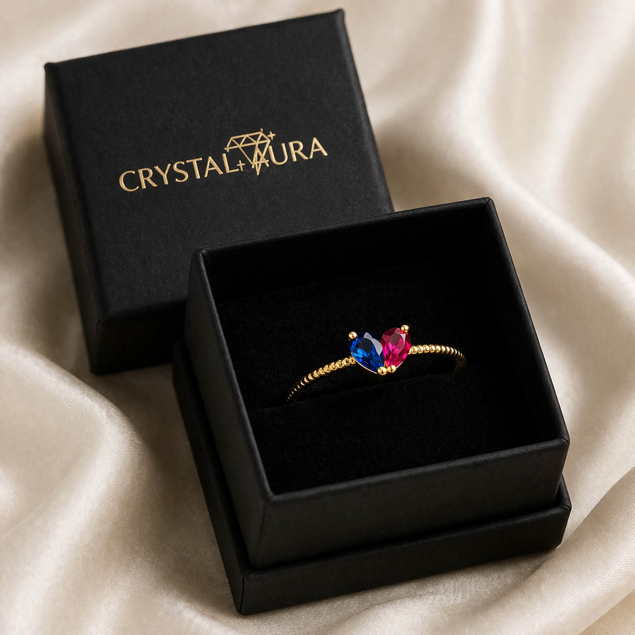 ANELLO CUORE PERSONALIZZATO – PIETRE DEI MESI SPECIALI