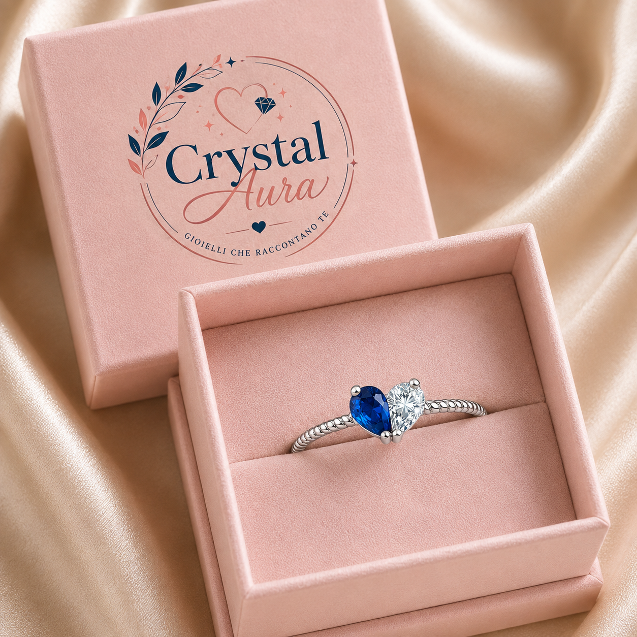 ANELLO CUORE PERSONALIZZATO – PIETRE DEI MESI SPECIALI