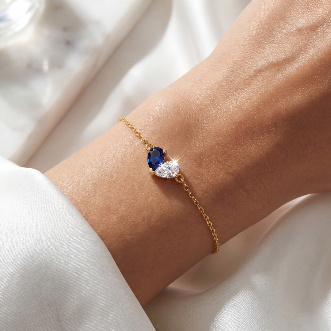 BRACCIALE CUORE PERSONALIZZATO - PIETRE DEI MESI SPECIALI